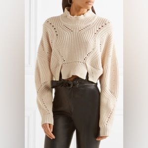Isabel Marant Gane cropped wool sweater in Ecru size 34